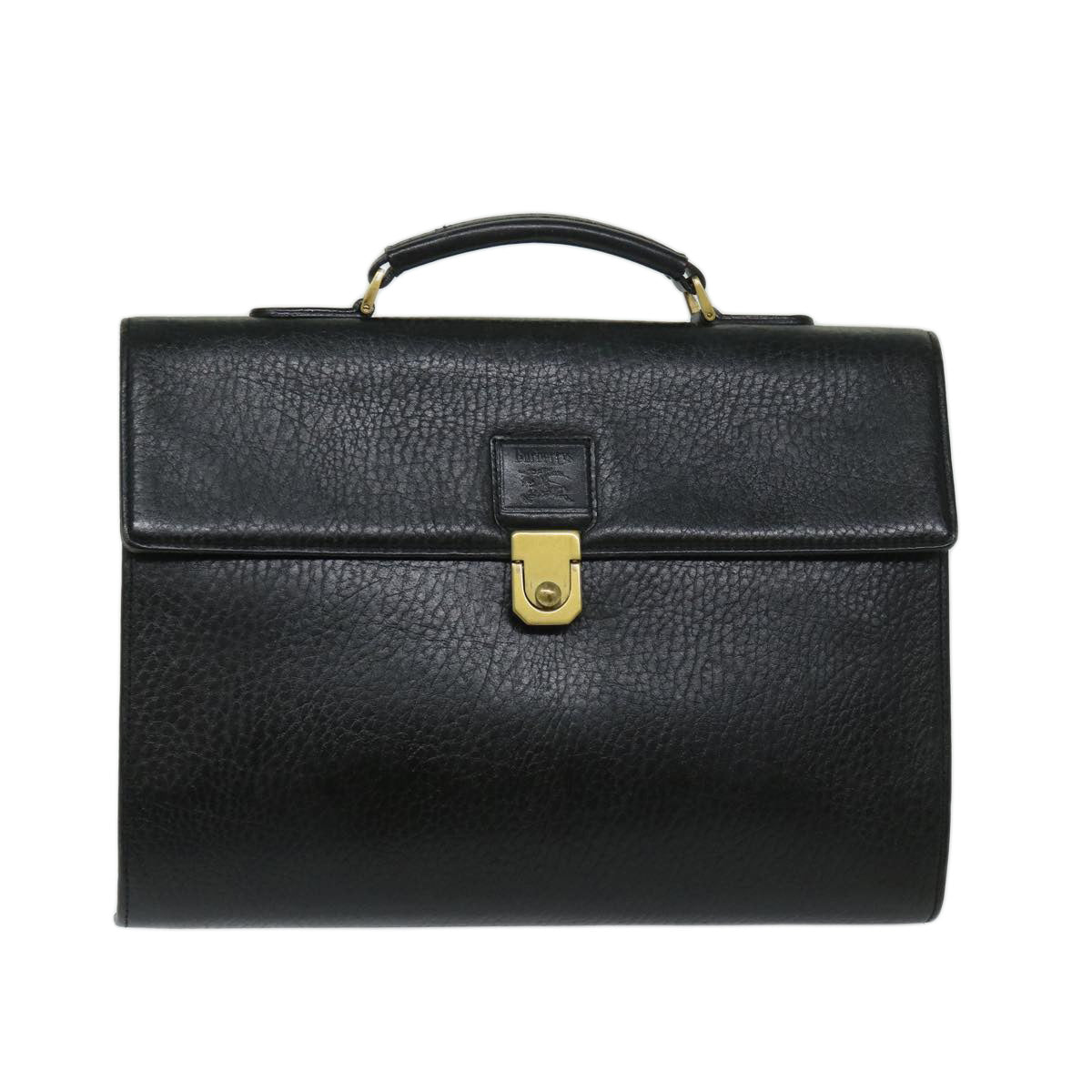 Burberrys Business Bag Leather Black Auth bs11219