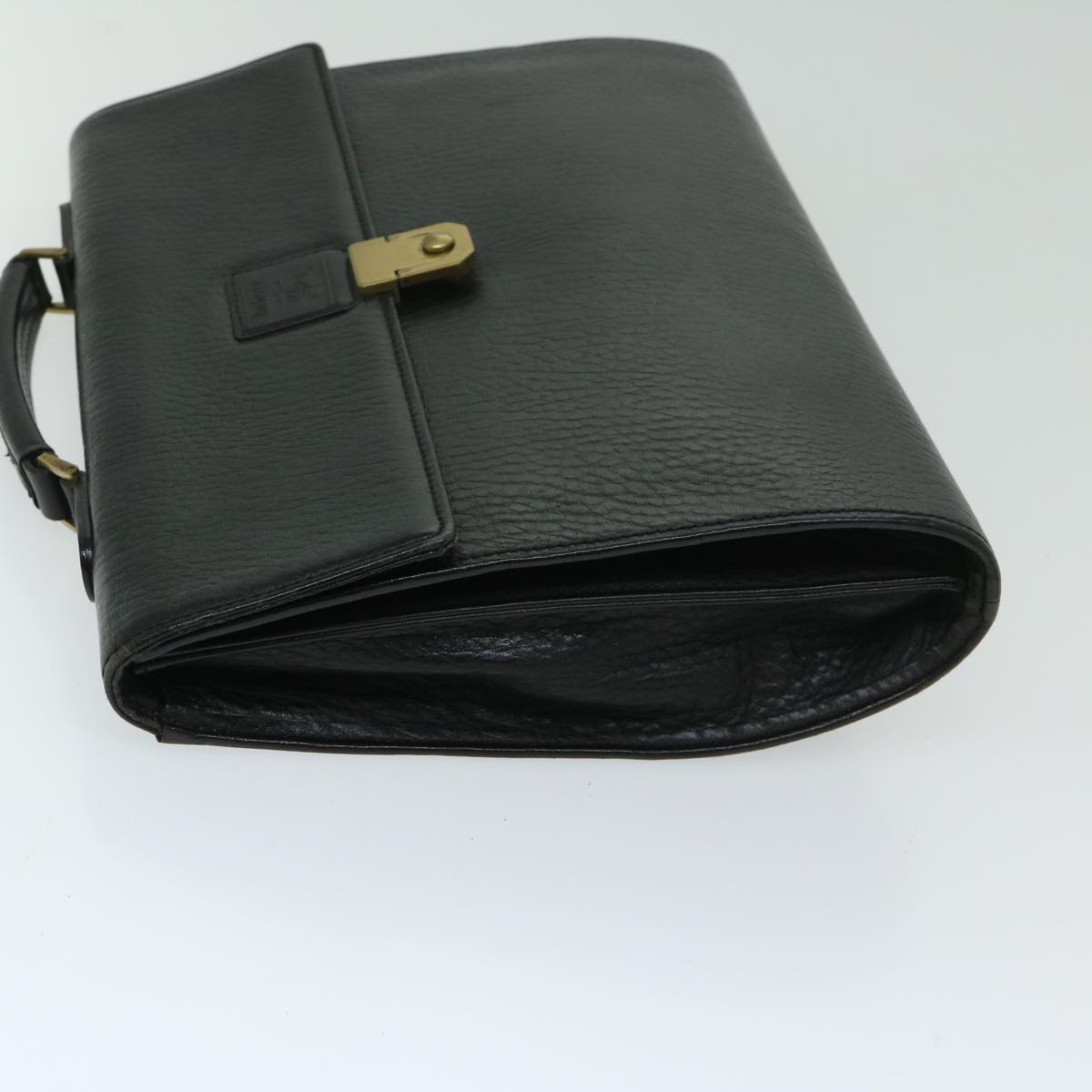 Burberrys Business Bag Leather Black Auth bs11219