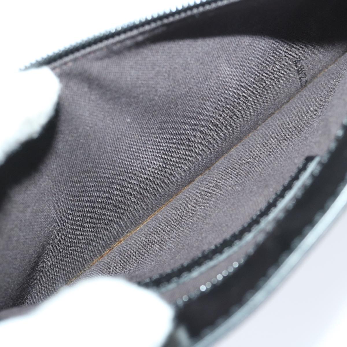 FENDI Hand Bag Wool Gray Auth bs11233