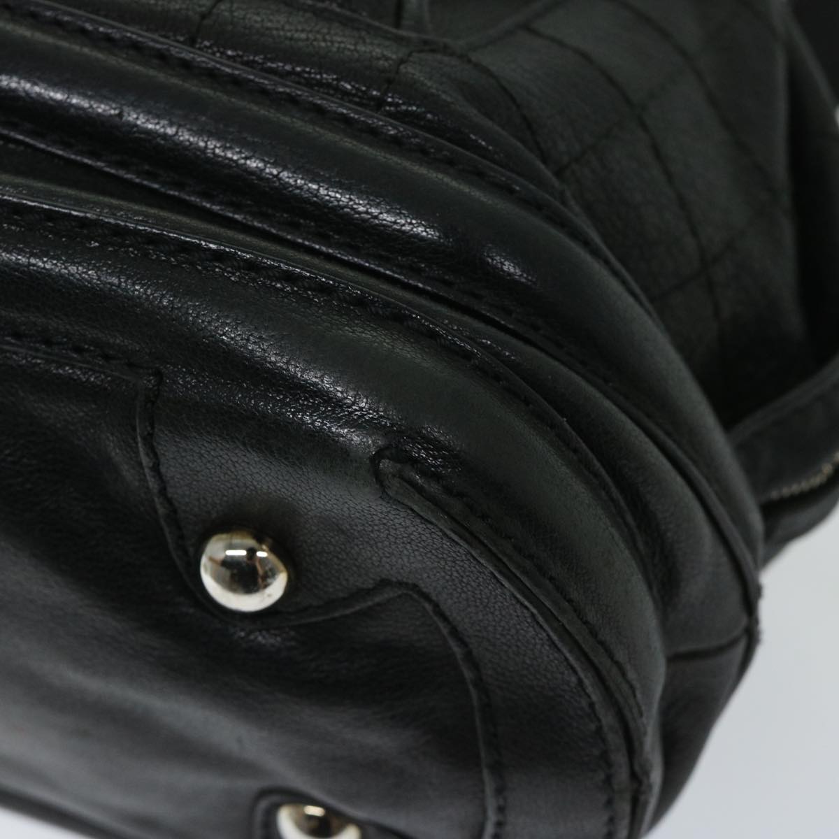 CHANEL Shoulder Bag Leather Black CC Auth bs11237