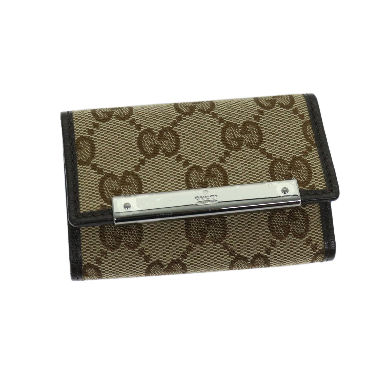 GUCCI GG Canvas Key Case Beige 127048 Auth bs11252