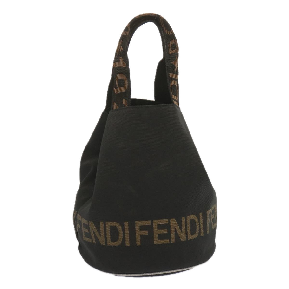 FENDI Hand Bag Canvas Black 2321 26526 098 Auth bs11262