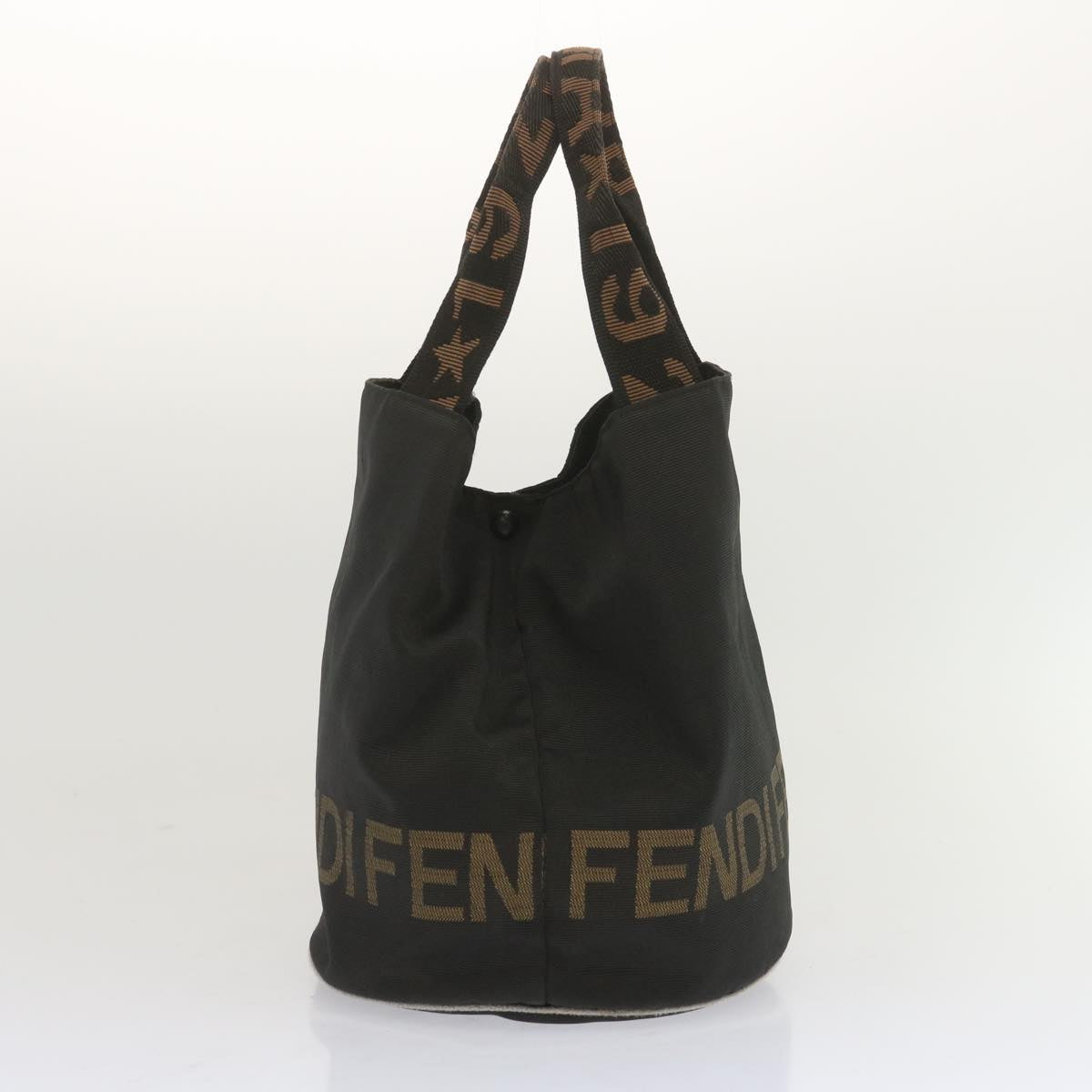 FENDI Hand Bag Canvas Black 2321 26526 098 Auth bs11262