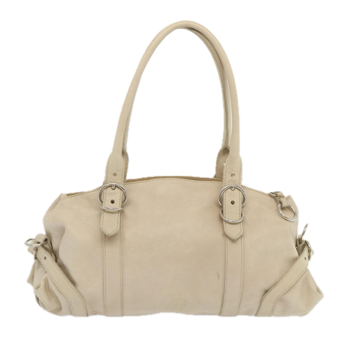 PRADA Shoulder Bag Leather Beige Auth bs11264 - 0