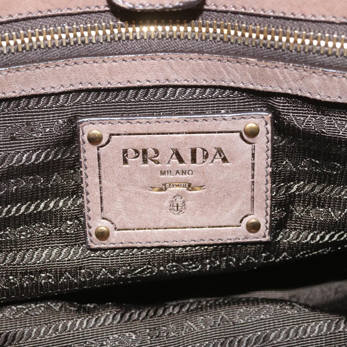 PRADA Shoulder Bag Leather 2way Brown Auth bs11266