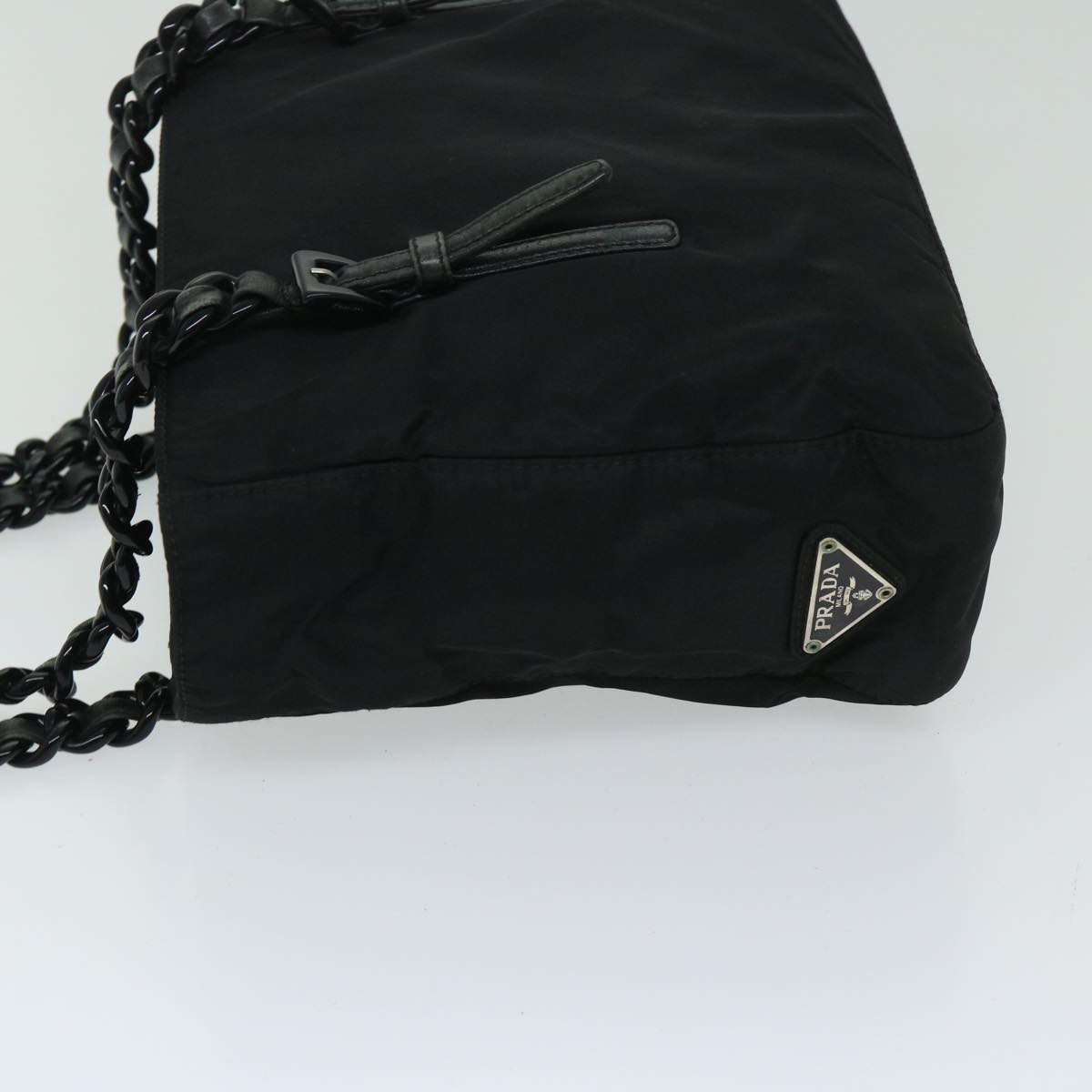 PRADA Shoulder Bag Nylon Black Auth bs11267