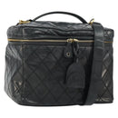 CHANEL Vanity Hand Bag Patent leather 2way Black CC Auth bs11283-1