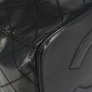 CHANEL Vanity Hand Bag Patent leather 2way Black CC Auth bs11283-13