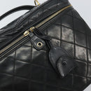 CHANEL Vanity Hand Bag Patent leather 2way Black CC Auth bs11283-16