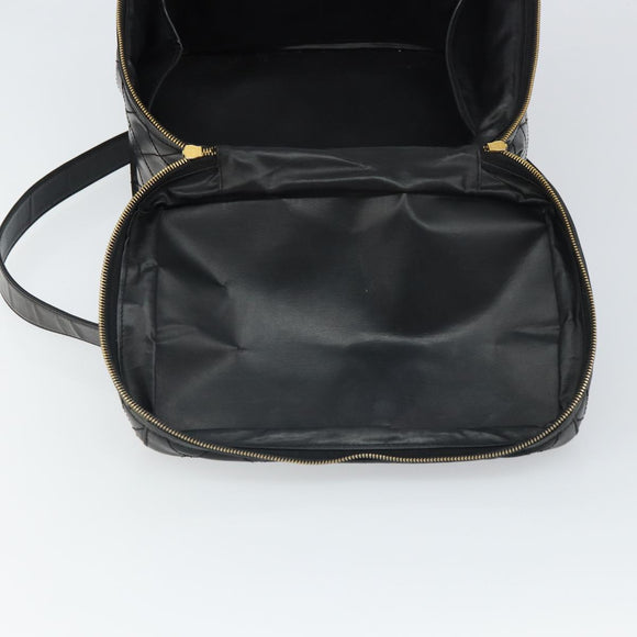 CHANEL Vanity Hand Bag Patent leather 2way Black CC Auth bs11283