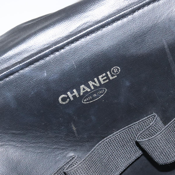 CHANEL Vanity Hand Bag Patent leather 2way Black CC Auth bs11283