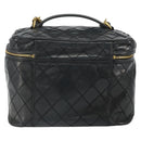 CHANEL Vanity Hand Bag Patent leather 2way Black CC Auth bs11283-3
