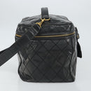 CHANEL Vanity Hand Bag Patent leather 2way Black CC Auth bs11283-5