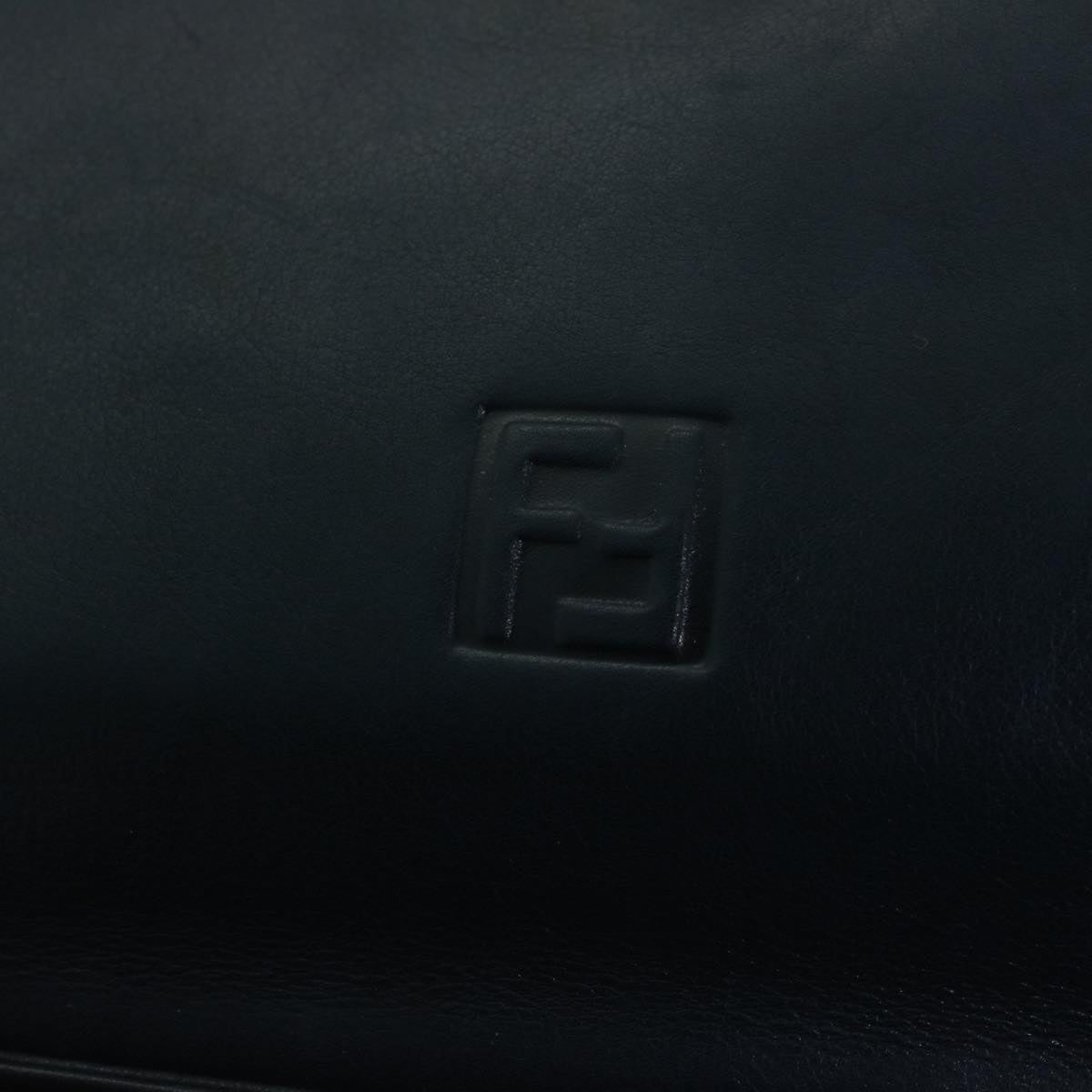 FENDI Hand Bag Leather Navy Auth bs11310