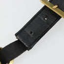 CHANEL Belt Leather 25.6""-27.6"" Gold Tone Black CC Auth bs11333-6