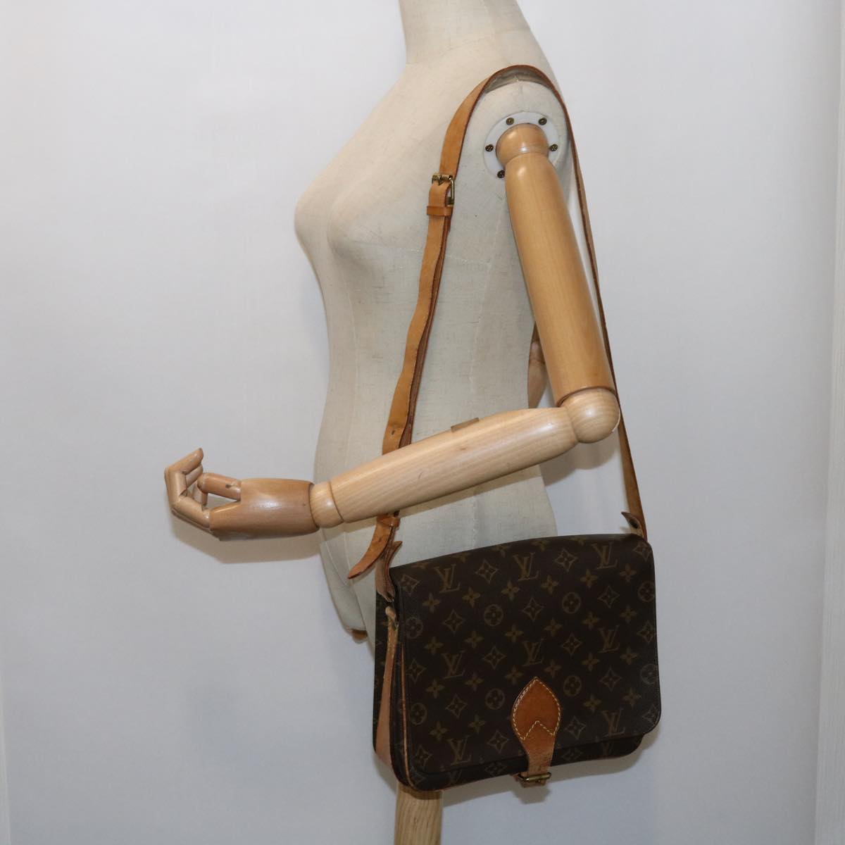 LOUIS VUITTON Monogram Cartouchiere GM Shoulder Bag M51252 LV Auth bs11361