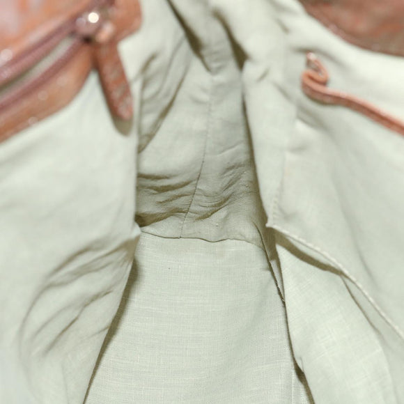 BVLGARI Hand Bag Leather Brown Auth bs11381