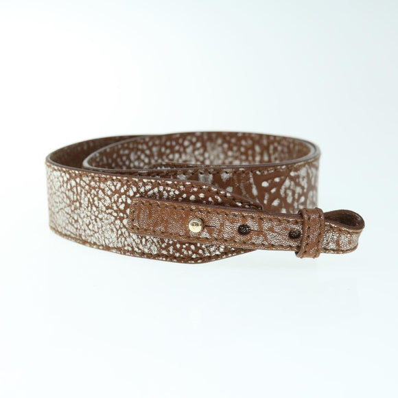 BVLGARI Hand Bag Leather Brown Auth bs11381