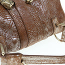 BVLGARI Hand Bag Leather Brown Auth bs11381-7