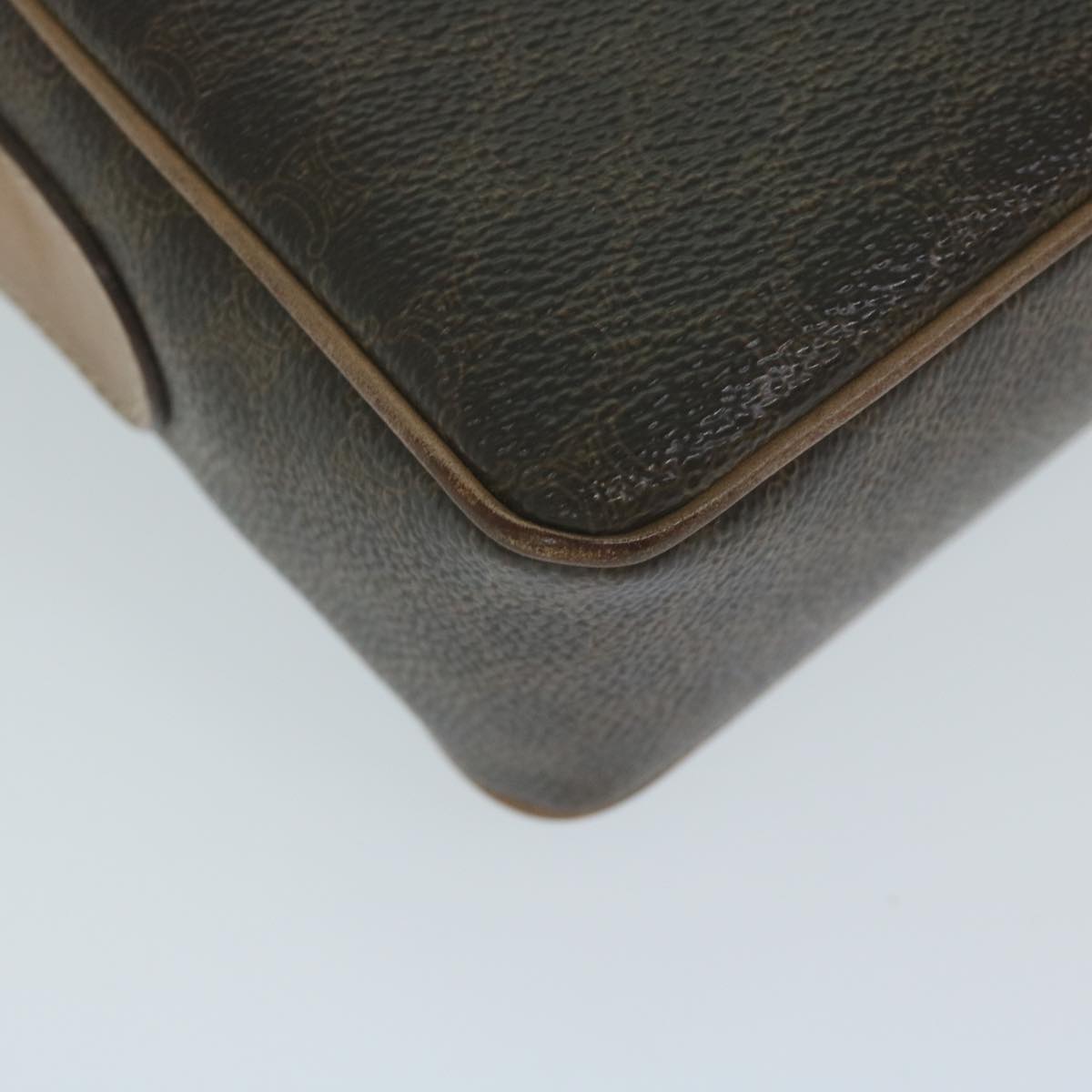 CELINE Macadam Canvas Shoulder Bag PVC Leather Brown Auth bs11391