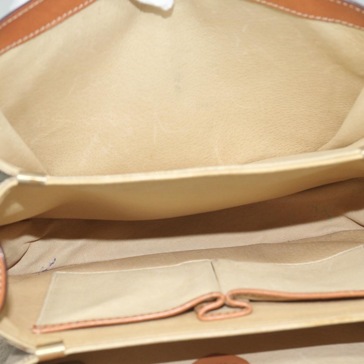 CELINE Macadam Canvas Hand Bag Beige Auth bs11411