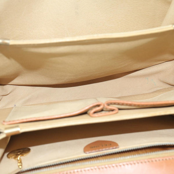 CELINE Macadam Canvas Hand Bag Beige Auth bs11411