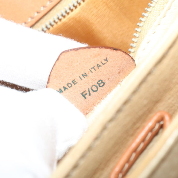CELINE Macadam Canvas Hand Bag Beige Auth bs11411