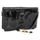 CELINE Shoulder Bag Patent leather Black Auth bs11429-1