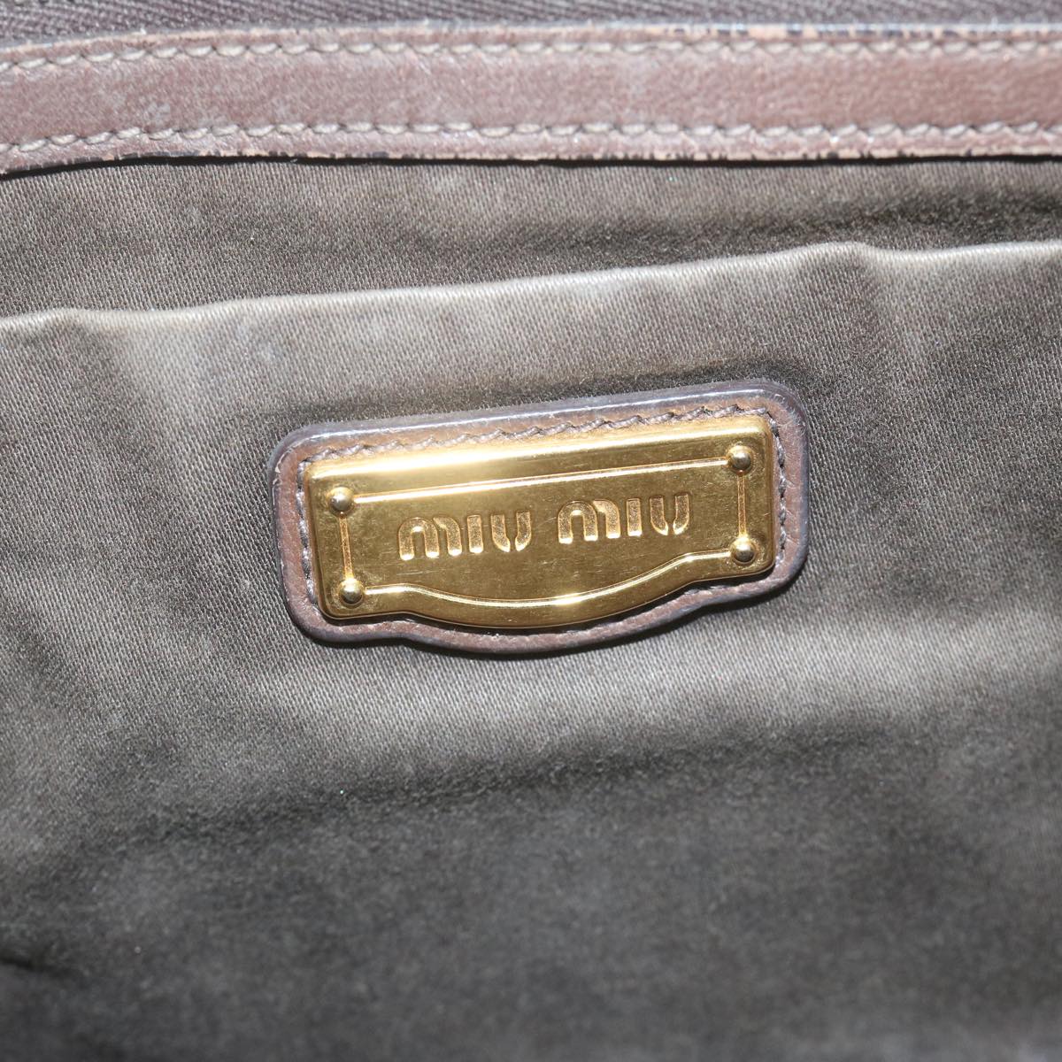 Miu Miu Materasse Hand Bag Leather Brown Auth bs11436