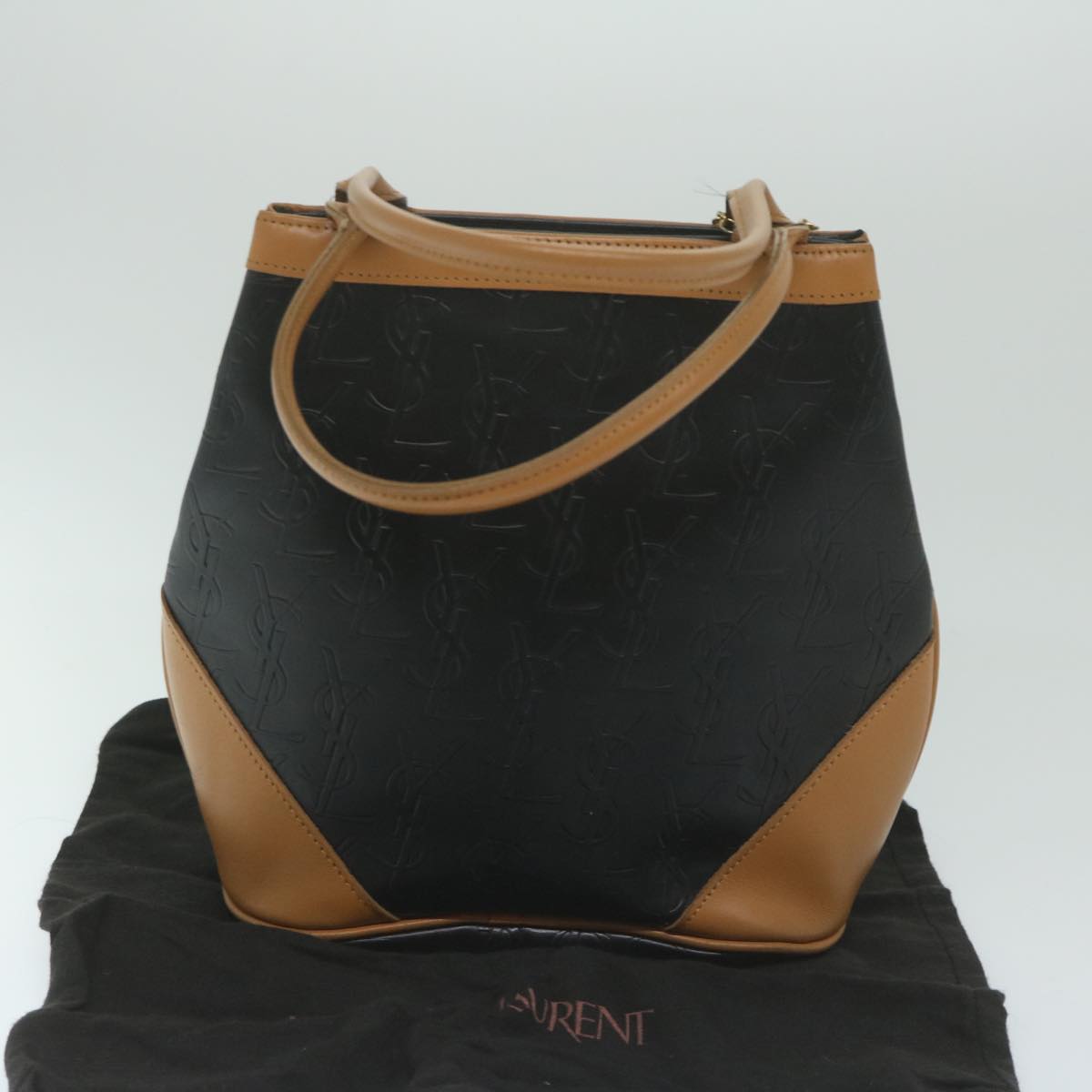 SAINT LAURENT Shoulder Bag Leather Black Auth bs11456