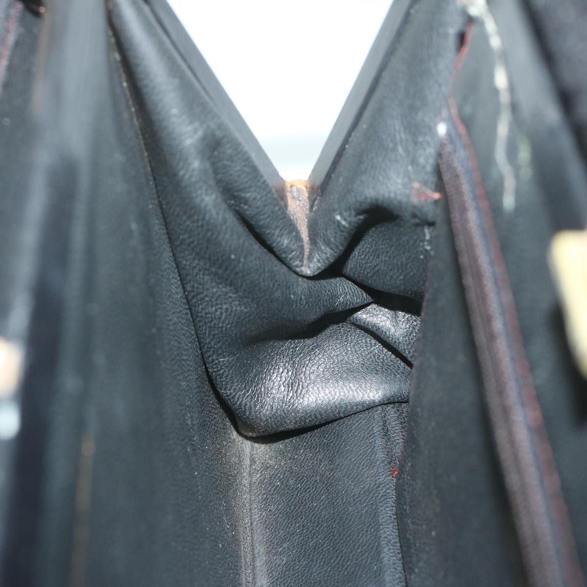 CHANEL Chain Shoulder Bag Cotton Black CC Auth bs11474