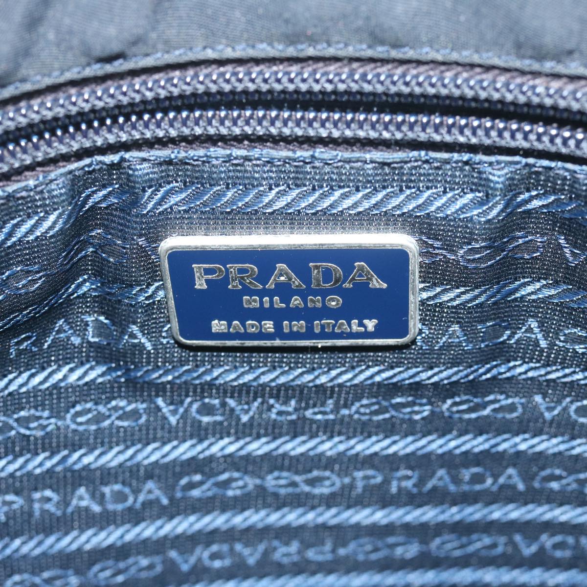 PRADA Hand Bag Nylon Navy Auth bs11556