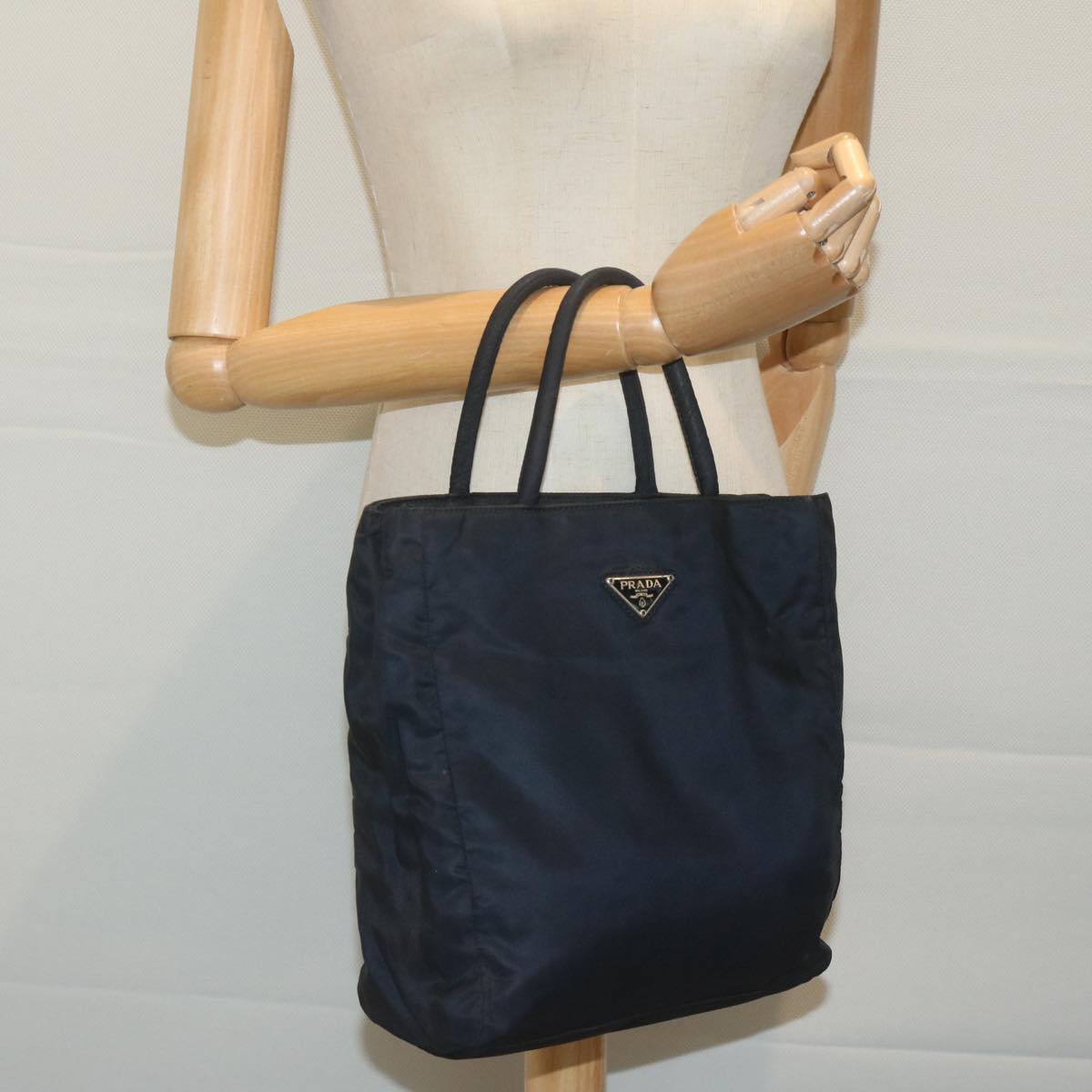 PRADA Hand Bag Nylon Navy Auth bs11556