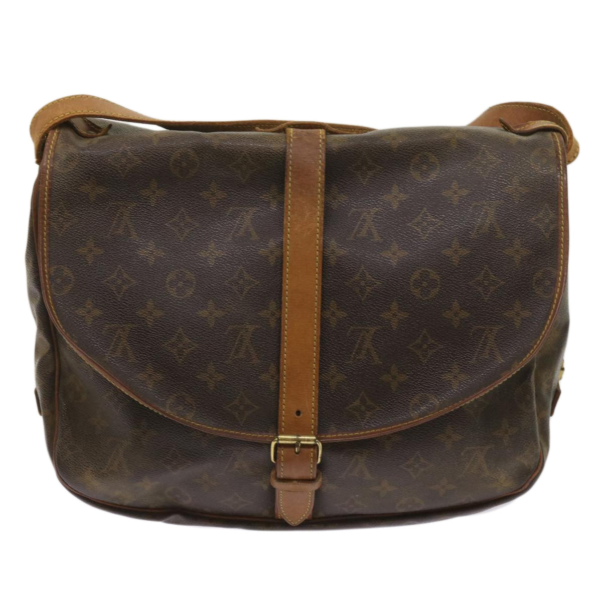 LOUIS VUITTON Monogram Saumur 35 Shoulder Bag M42254 LV Auth bs11608