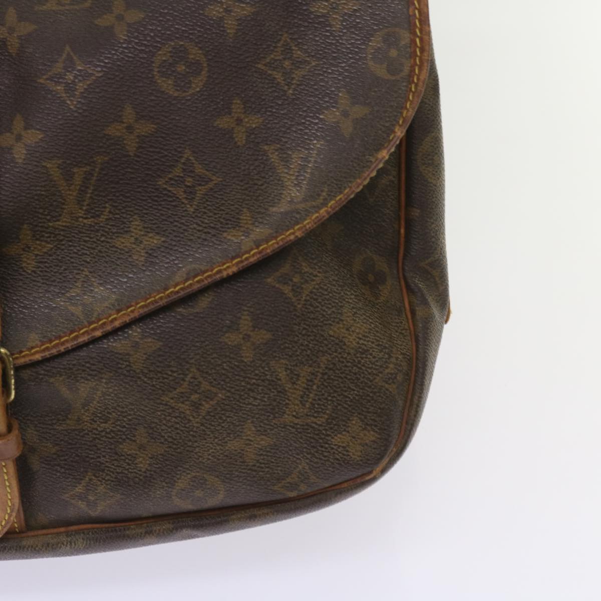 LOUIS VUITTON Monogram Saumur 35 Shoulder Bag M42254 LV Auth bs11608