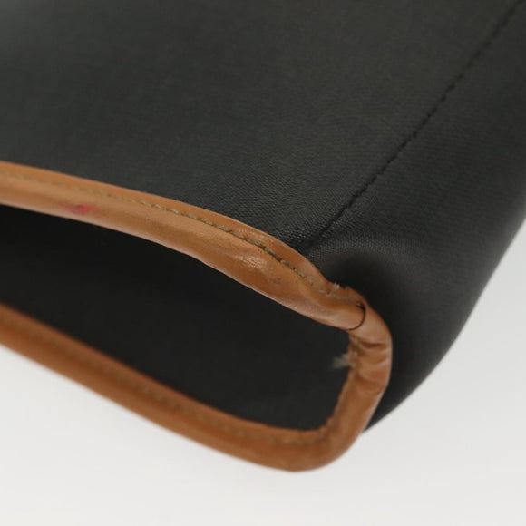 Christian Dior Clutch Bag PVC Canvas Black Auth bs11617