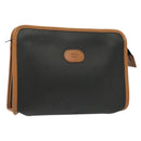 Christian Dior Clutch Bag PVC Canvas Black Auth bs11617-1
