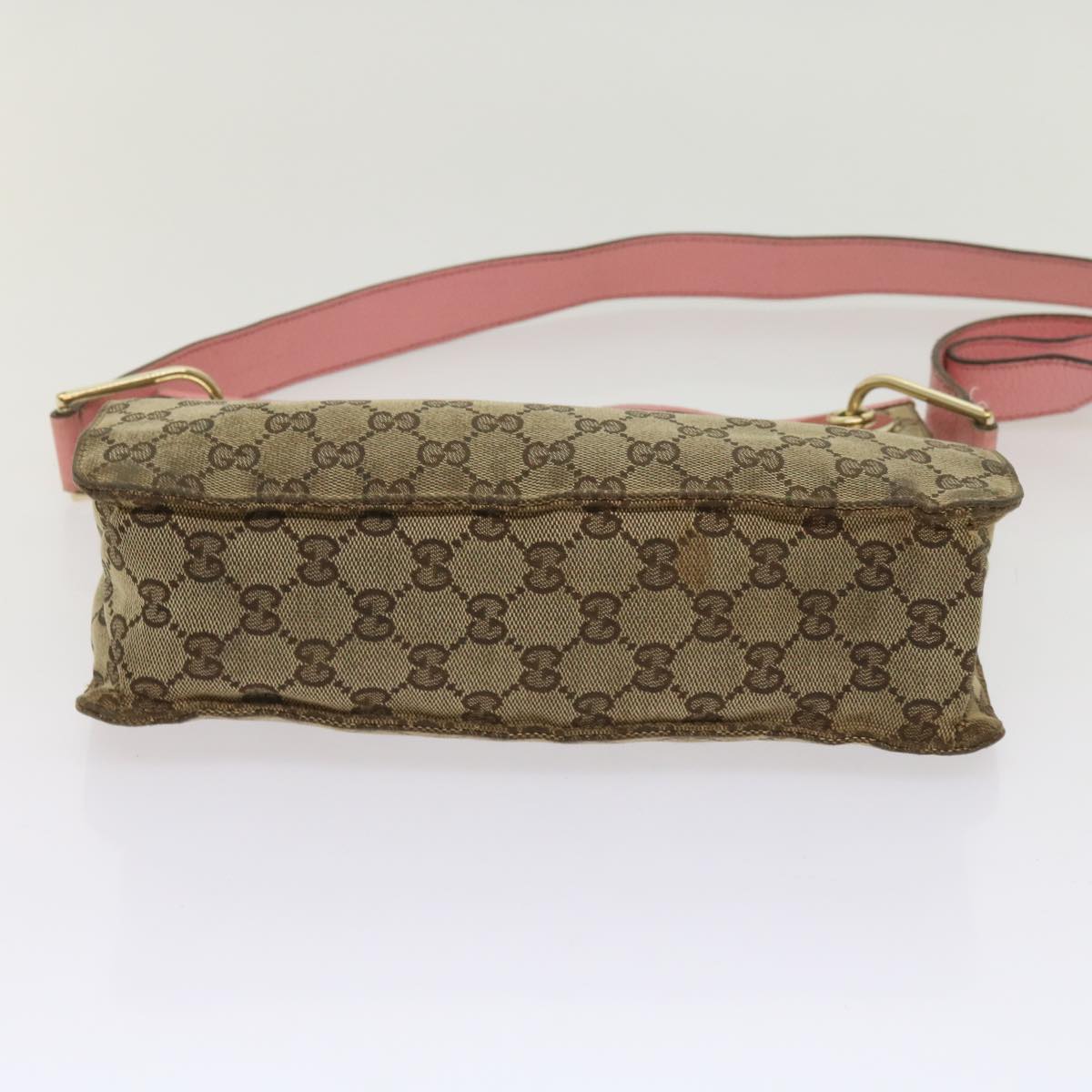 GUCCI GG Canvas Shoulder Bag Beige Auth bs11628