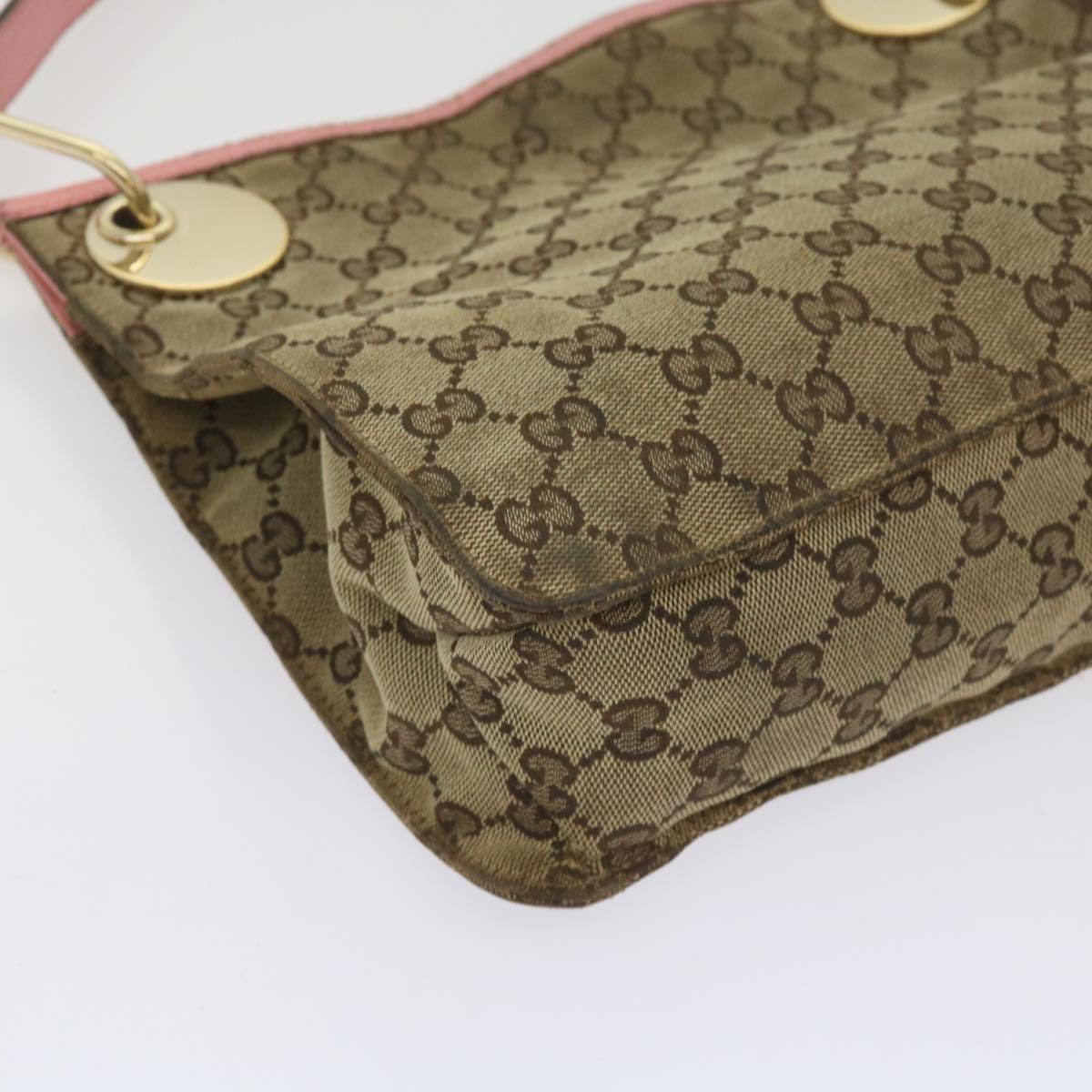 GUCCI GG Canvas Shoulder Bag Beige Auth bs11628