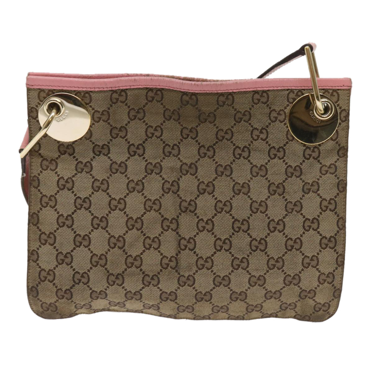 GUCCI GG Canvas Shoulder Bag Beige Auth bs11628