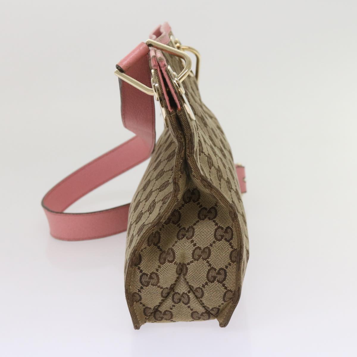 GUCCI GG Canvas Shoulder Bag Beige Auth bs11628