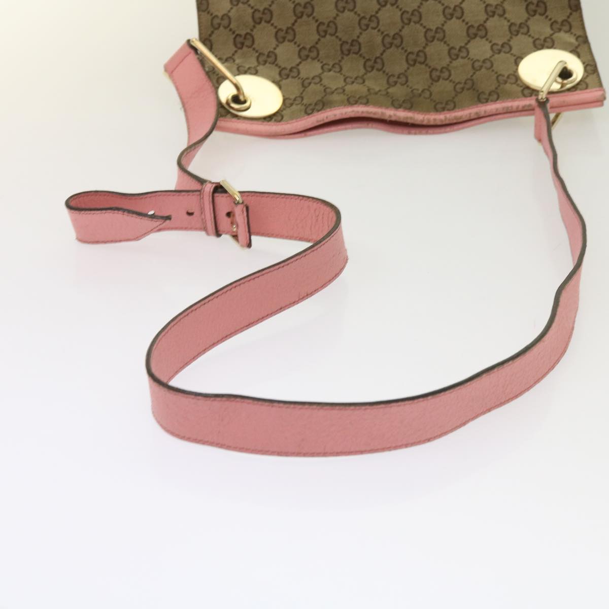 GUCCI GG Canvas Shoulder Bag Beige Auth bs11628