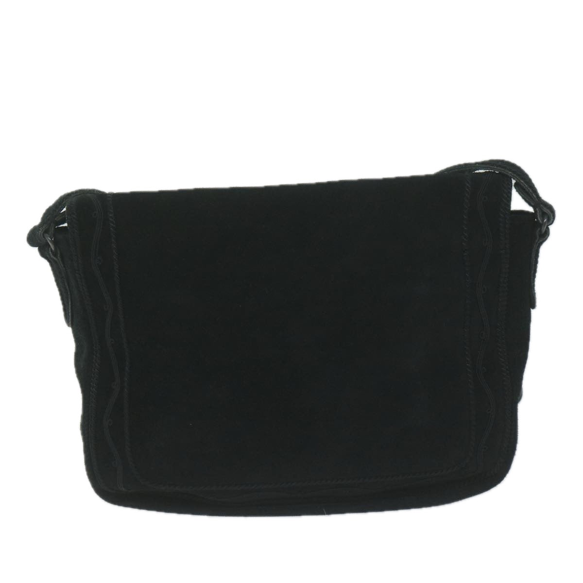SAINT LAURENT Shoulder Bag Suede Black Auth bs11638 - 0