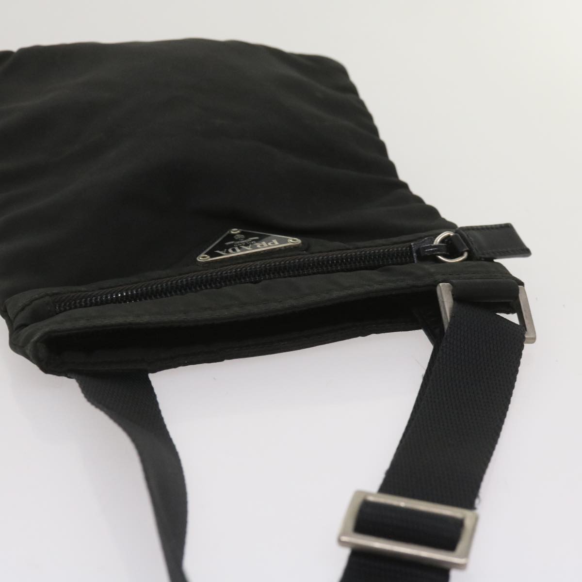 PRADA Shoulder Bag Nylon Black Auth bs11650