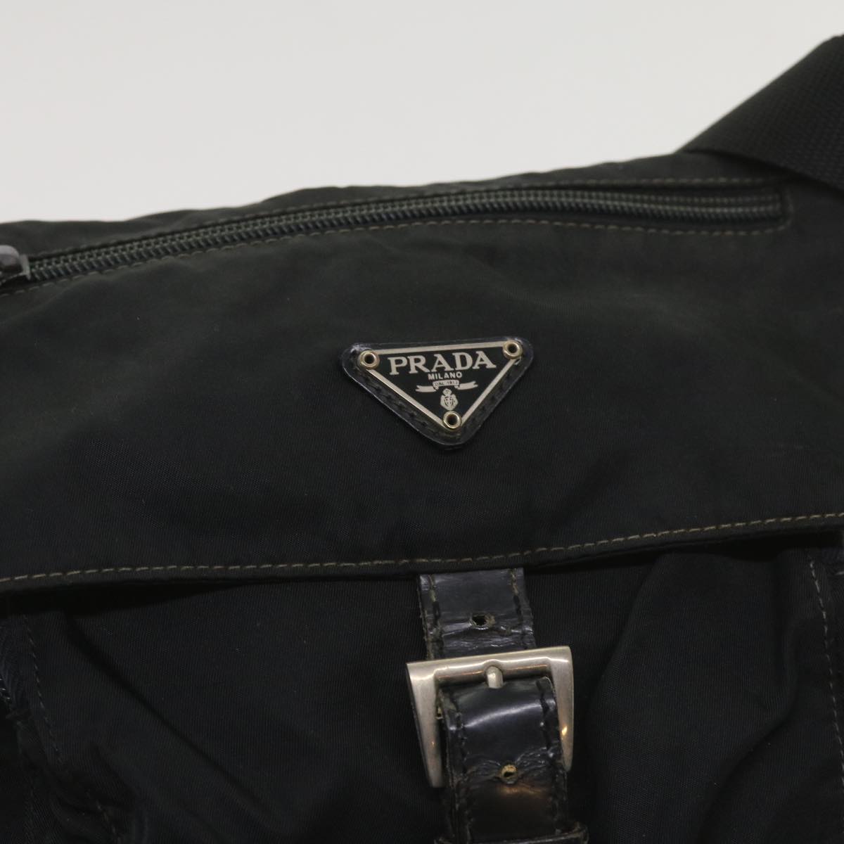 PRADA Shoulder Bag Nylon Black Auth bs11651