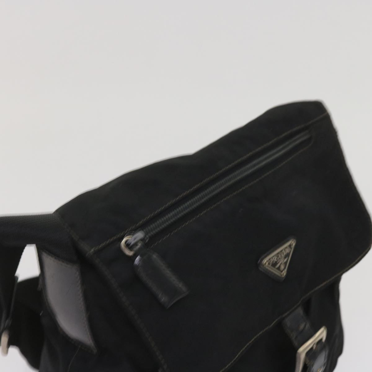 PRADA Shoulder Bag Nylon Black Auth bs11651