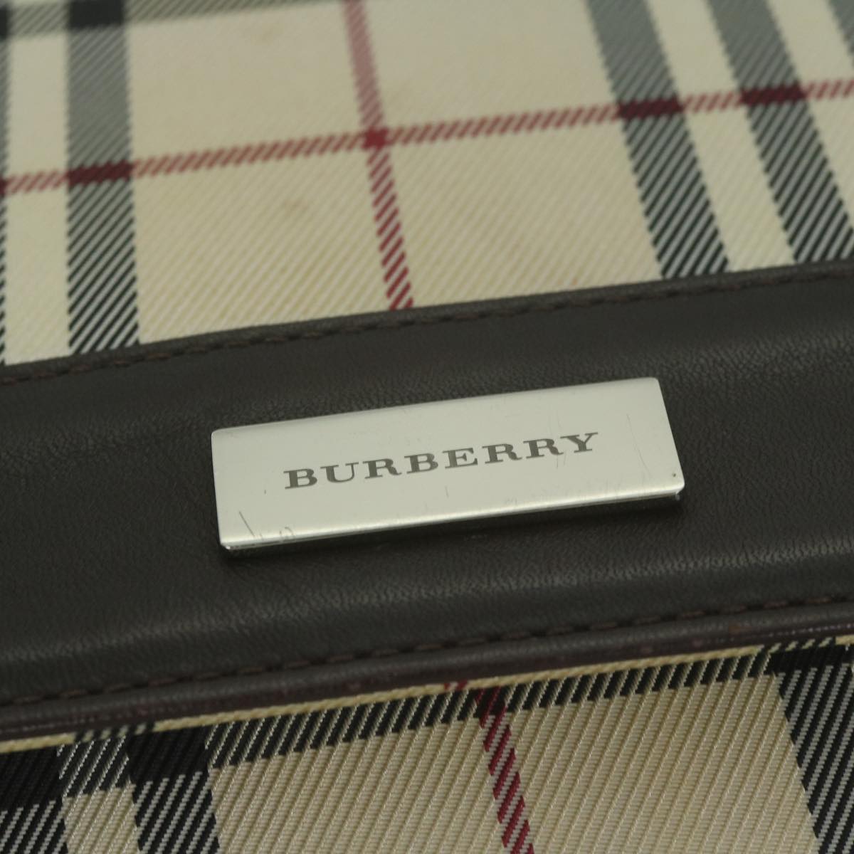 BURBERRY Nova Check Shoulder Bag Canvas Beige Brown Auth bs11654