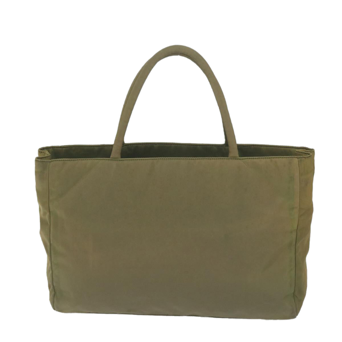 PRADA Hand Bag Nylon Khaki Auth bs11655