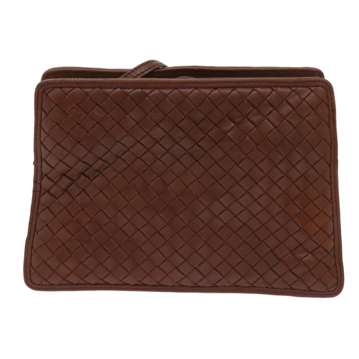 BOTTEGAVENETA INTRECCIATO Shoulder Bag Leather Brown Auth bs11657 - 0