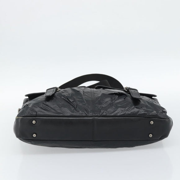 Burberrys Shoulder Bag Leather Black Auth bs11672